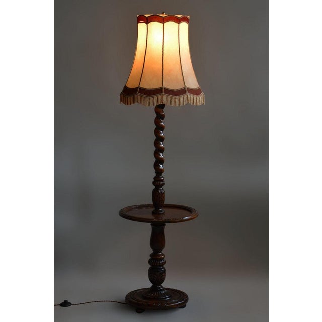 Art Deco Floor Lamp in Oak, 1920s For Sale - Image 15 of 16