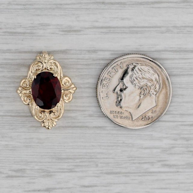 2.20ct Garnet Solitaire Slide Bracelet Charm 14k Gold Vintage Richard Klein For Sale - Image 4 of 4