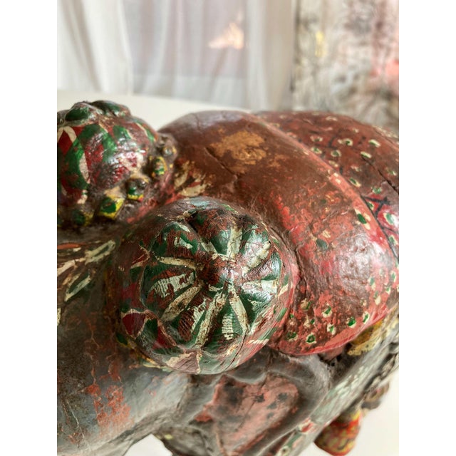 Painted Wood Elephant Figure, 1960s For Sale - Image 11 of 15