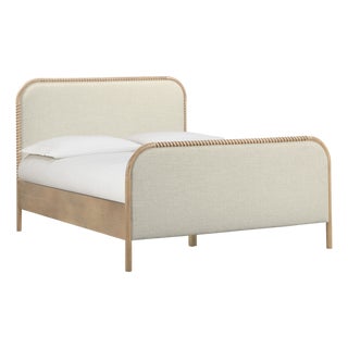 Hatia Natural Basketweave Queen Panel Bed For Sale