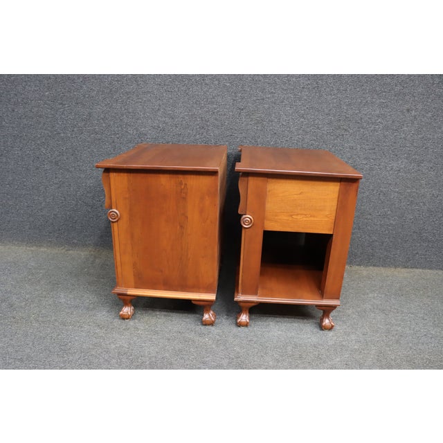 Pair of Dutch Designs Cherry Wood Traditional Nightstands For Sale - Image 13 of 13