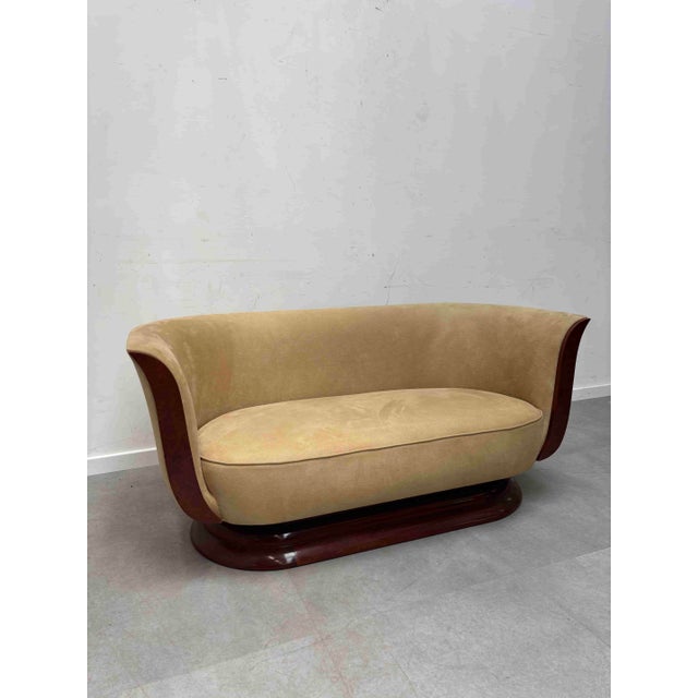 Art Deco Tulip 2-Seater Sofa from Hotel Le Malandre For Sale - Image 4 of 6