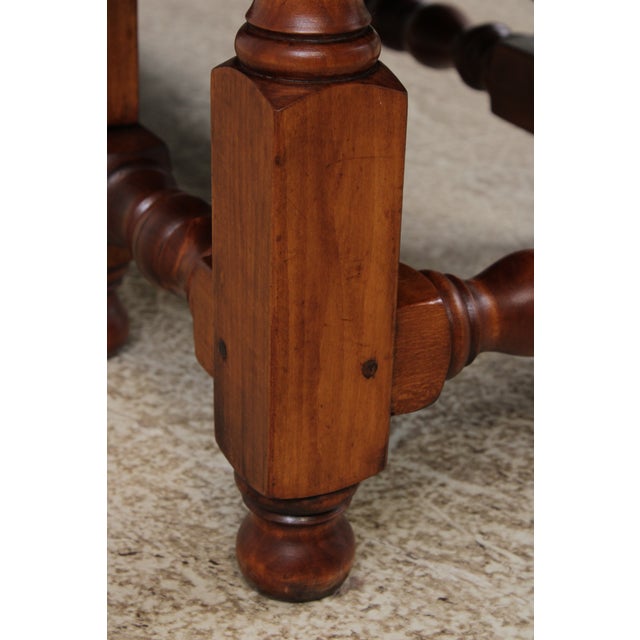 Custom Made Large Walnut Gateleg Drop Leaf Dining Table For Sale - Image 17 of 18