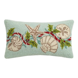 Holiday Shells Hook Pillow 12" x 20" For Sale