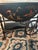 Imperial Furniture, Grand Rapids Vintage Imperial Furniture Grand Rapids Chinoiserie Bar Cart | C. 1940s | Black Lacquer, Raised Gold Chinoiserie, Drop Leaf For Sale - Image 4 of 12