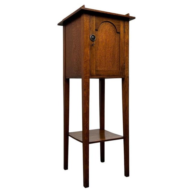 Antique Early 20th Century English Arts and Crafts Oak Cabinet For Sale - Image 11 of 11