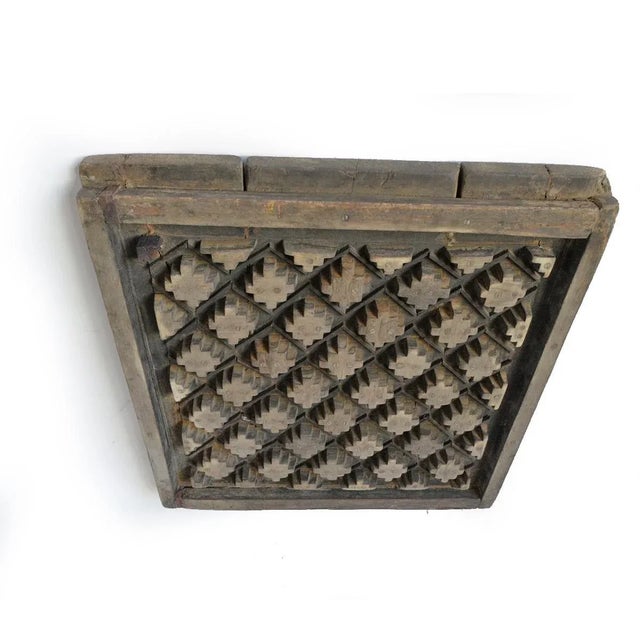Indian Antique Indian Wood Print Block Panel / Wall Object For Sale - Image 3 of 6