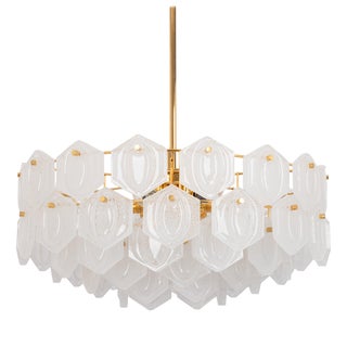 Gilt Brass and Crystal Glass Chandelier from Kinkeldey, Germany, 1970s For Sale