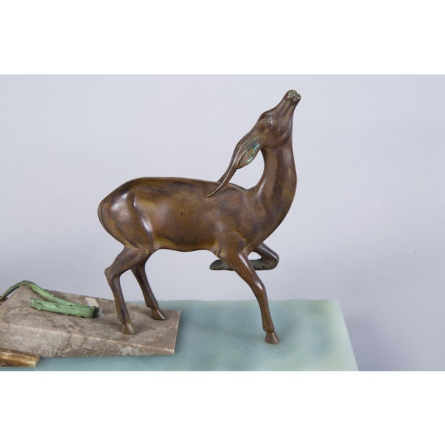 Art Deco Statuette in Bronze and Marble, France, 1920s For Sale - Image 3 of 6