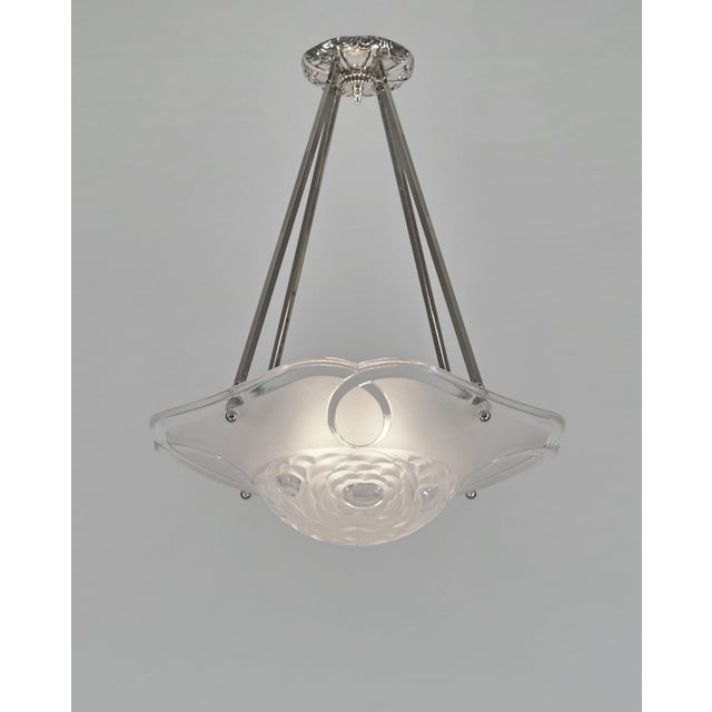 Art Deco French Art Deco Pendant Light by Degue 1930 France For Sale - Image 3 of 11