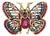 Bochic "Orient" Ruby, Multi Sapphires & Spinal Brooch Set In 18K Gold & Silver For Sale