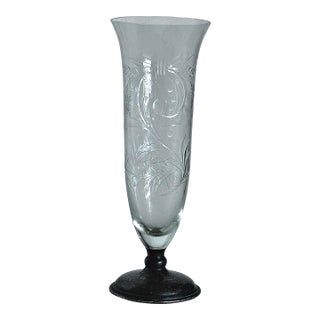 Pairpoint Cut Glass Vase With Sterling Silver Base (C. 1915) For Sale