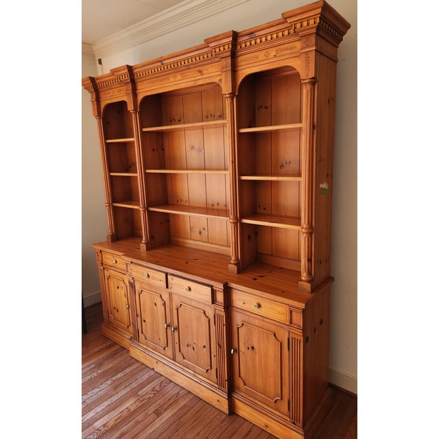 Hickory Chair Furniture Company Late 20th Century Hickory Chair Pine Bookcase and Cabinet For Sale - Image 4 of 8