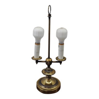 Vintage French Bouilette Double Candlestick Table Lamp For Sale