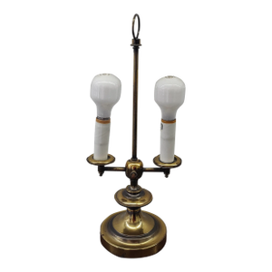 Vintage French Bouilette Double Candlestick Table Lamp