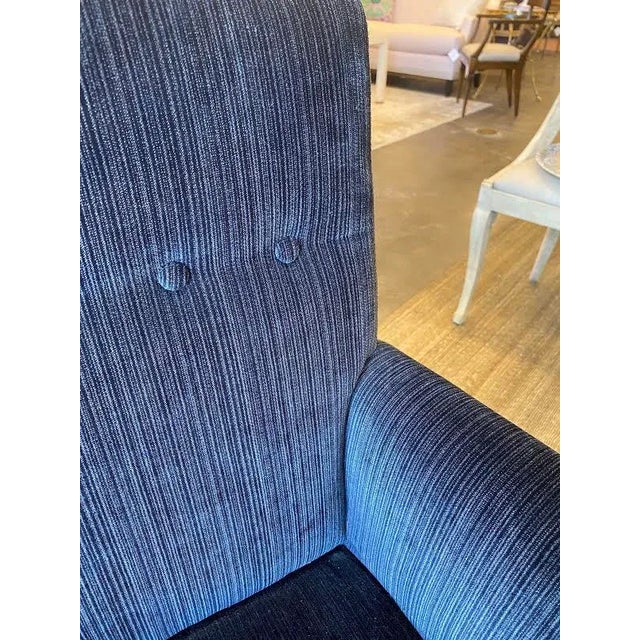 Blue Century Furniture Trevor Armchair in Blue Velvet For Sale - Image 8 of 10