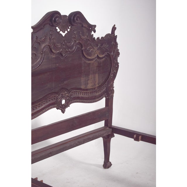Portuguese Oak Double Bed, 1890 For Sale - Image 4 of 9