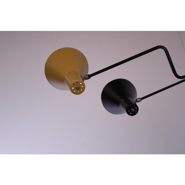 Black and Yellow 7101 Paperclip Elbow Sconces by J. J. M. Hoogervorst for Anvia, 1950s, Set of 2 For Sale - Image 9 of 18