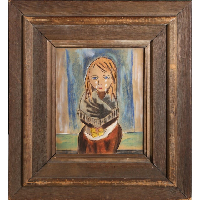 Crying Girl Unknown Artist Year: circa 1950 Size: 17 in. x 14 in. Framed size: 31 x 28 inches Pastel on Paper, unsigned