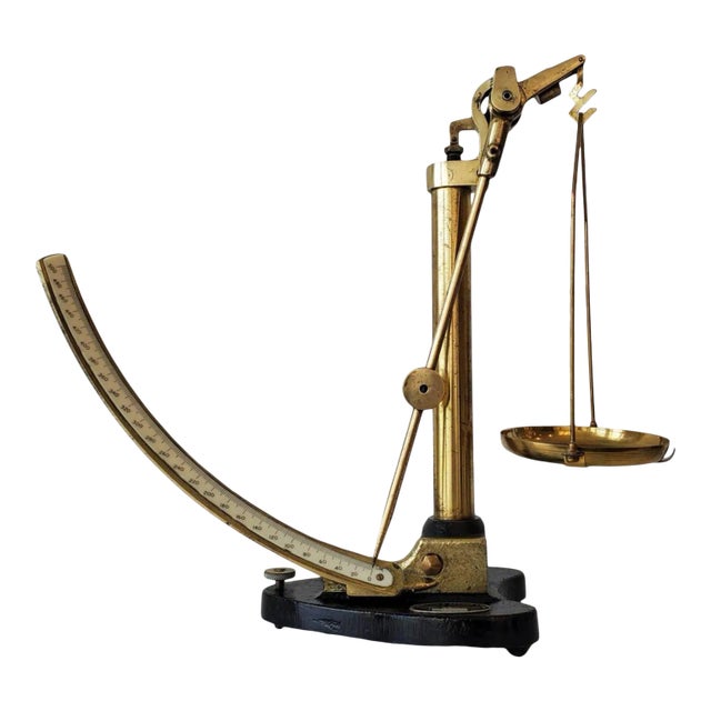 Vintage English Griffin & George Brass and Cast Iron Scale For Sale