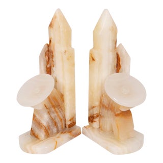 Sleeping Hombres Agate Bookends - a Pair For Sale
