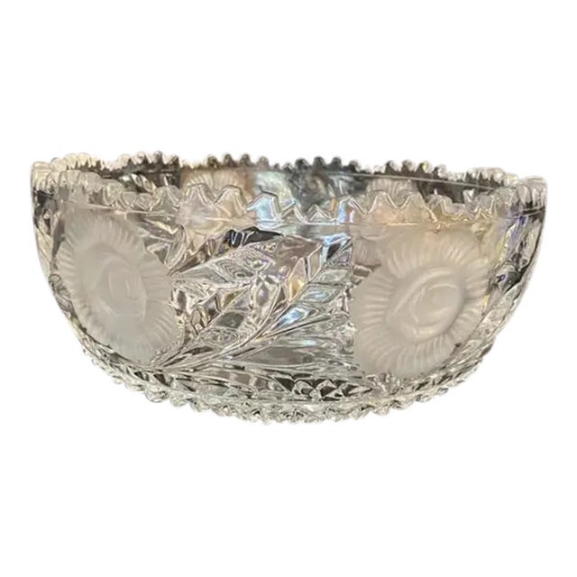 American Brilliant Period (Abp) Late 1800’s-Early 1900’. Rare & Stunning Hand Cut Crystal Bowl For Sale