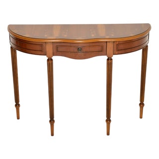 Regency Style Yew Wood Console Table, 1950 For Sale