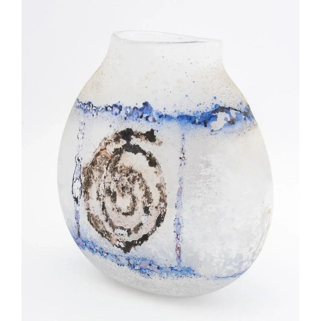 Seguso A.V. Seguso Arte Vetro Spiral Motif Scavo Glass Vase For Sale - Image 4 of 9