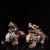 This is a matching pair of cloisonné enamel figurines in the form of guardian lions (Pixiu), featuring intricate wire...