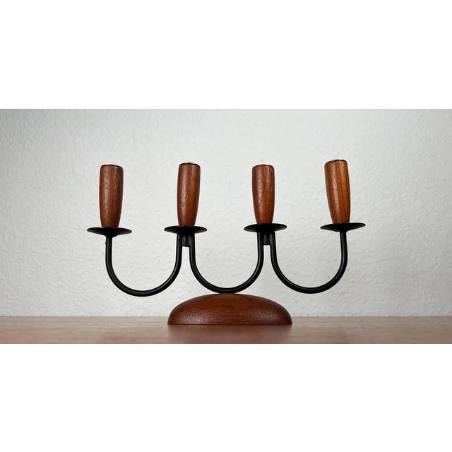 Mid-Century Danish String Teak Candleholder, 1960s For Sale - Image 9 of 14