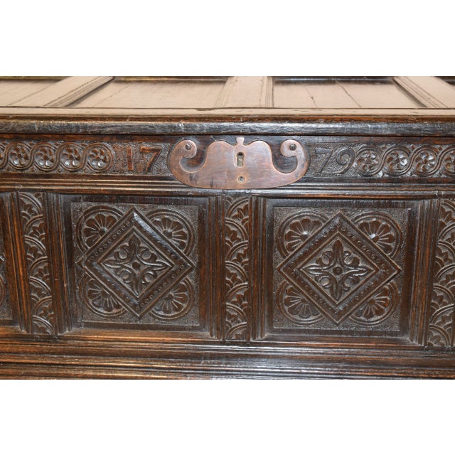 Brown Late 18th C. English Oak Blanket Chest For Sale - Image 8 of 13