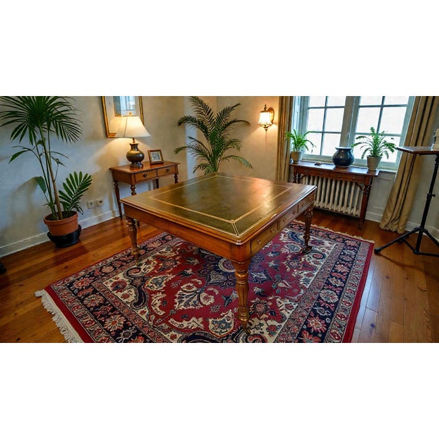 Antique English Victorian Mahogany Library Desk – 19th Century This mahogany desk is an authentic example of 19th-century...
