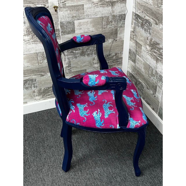Whimsical Animal Print - Updated Louis XV-Style Chair For Sale - Image 4 of 7