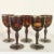 Vintage Bohemian Etched Amber Glass Decanter With Glasses- 6 Pieces For Sale - Image 4 of 8
