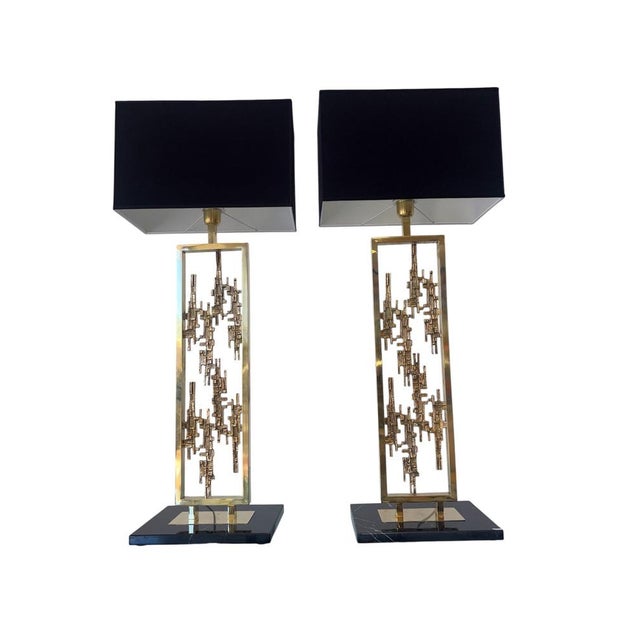 Brass and Marble Table Lamps, 1980s, Set of 2 For Sale - Image 12 of 12