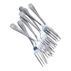 Vintage Silver Plated Pastry Forks From the Shaw Savill Steamship Line- Set of 7