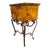 Metal Vintage Tessellated Burl Wood Table on Wrought Iron Base For Sale - Image 7 of 8