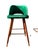 Set of 4 Mid-Century Barstools | Green Velvet Brass Accent Bar Stools For Sale - Image 4 of 7