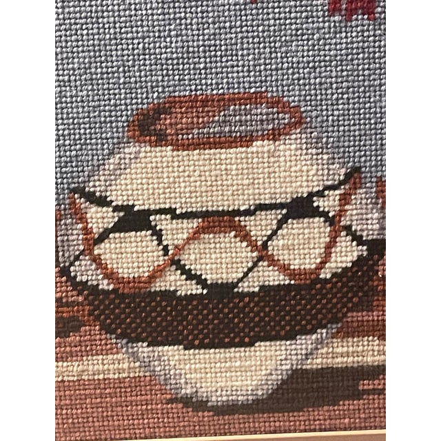 Vintage Needlepoint Pottery Native American Picture For Sale In Phoenix - Image 6 of 7