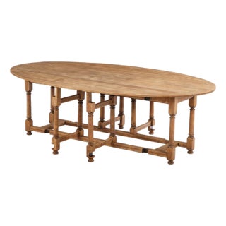 A Large Belgian Oak Carved Gateleg Table, C. 1950. For Sale