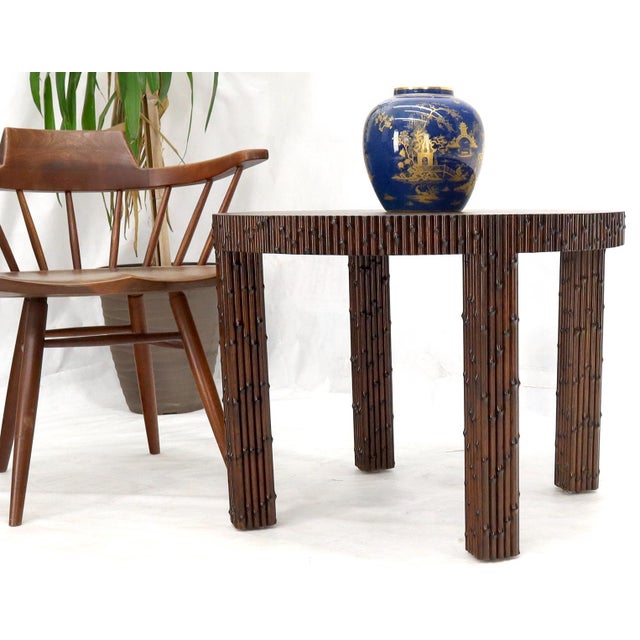 Mid-Century Modern Faux Bamboo Round Side Occasional Table For Sale - Image 12 of 13