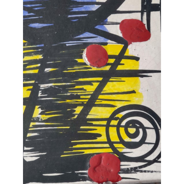Ceramic Abstract Composition on Ceramic Tile, Italy, 1980s For Sale - Image 7 of 14