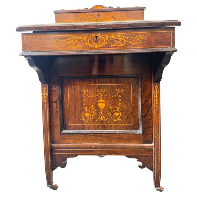 Antique Victorian Davenport Desk by W.J. Mansell, 1870 For Sale - Image 12 of 17
