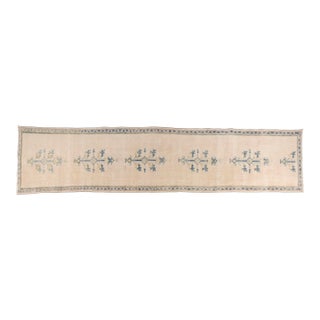 Mid 20th Century Oushak Beige Hallway Runner Rug For Sale