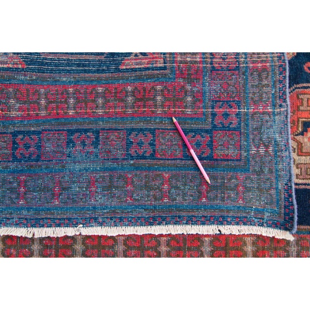 1920s Antique Khotan Red Brown Wool and Cotton Hand-Knotted Rug - 4’5” X 8’5” For Sale - Image 10 of 11