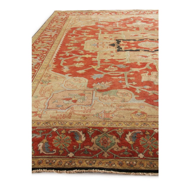 Textile Exquisite Rugs Serapi Hand knotted Wool Red/Multi Rug-14'x18' For Sale - Image 7 of 11