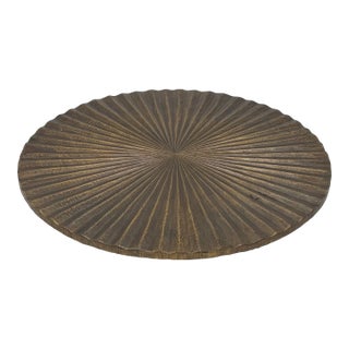 Mid-Century Modern Vintage Arteriors Home Apollo Metal / Wood Wall Plaque Medium For Sale