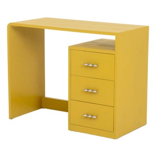 Martin Feinman for Winchendon Multiplex Modern Mustard Yellow Painted Wood Desk For Sale