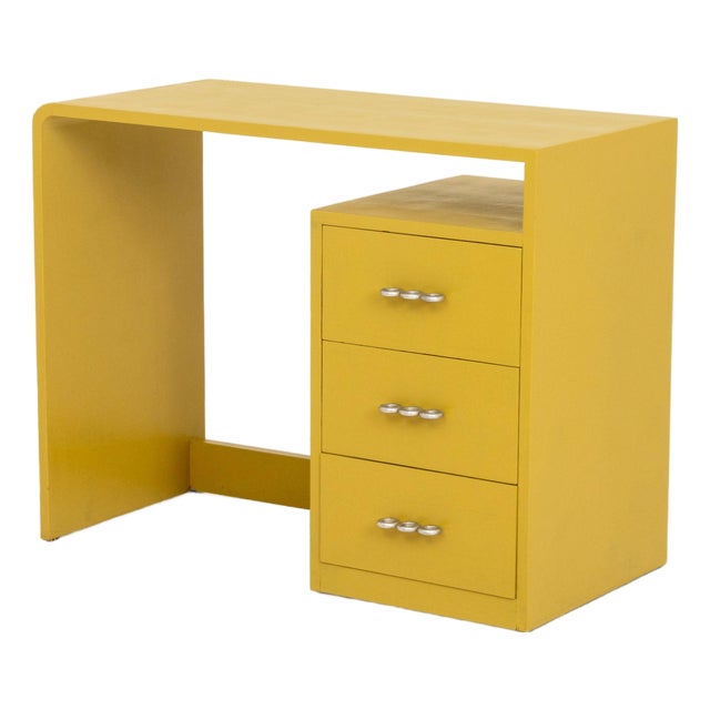 Martin Feinman for Winchendon Multiplex Modern Mustard Yellow Painted Wood Desk For Sale
