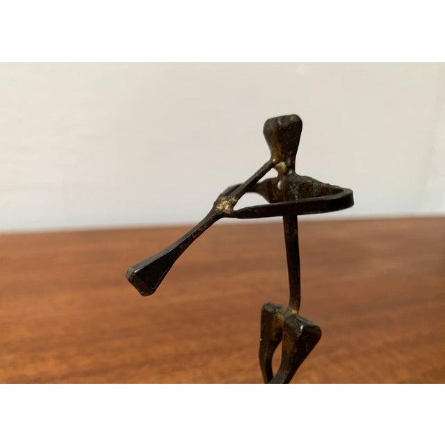 Mid-Century Wrought Iron Horseshoe Nail Art Piper Figurine, 1960s, in Very Good conditions. Designed 1960 to 1969